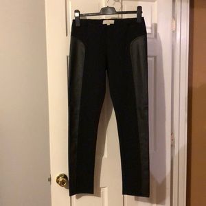 Black leggings with leather sides